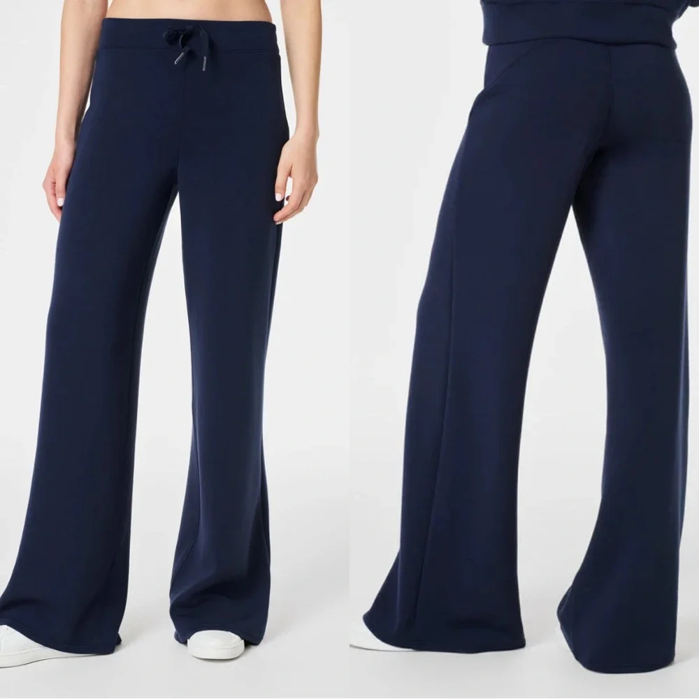 SPANX AirEssentials Wide Leg Pant Navy Blue Large - Picture 2 of 7